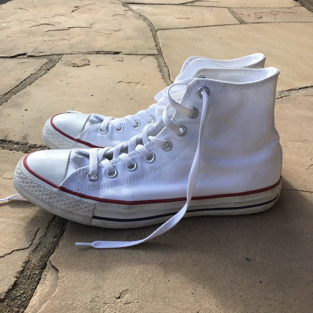 White converse high tops Women’s 10